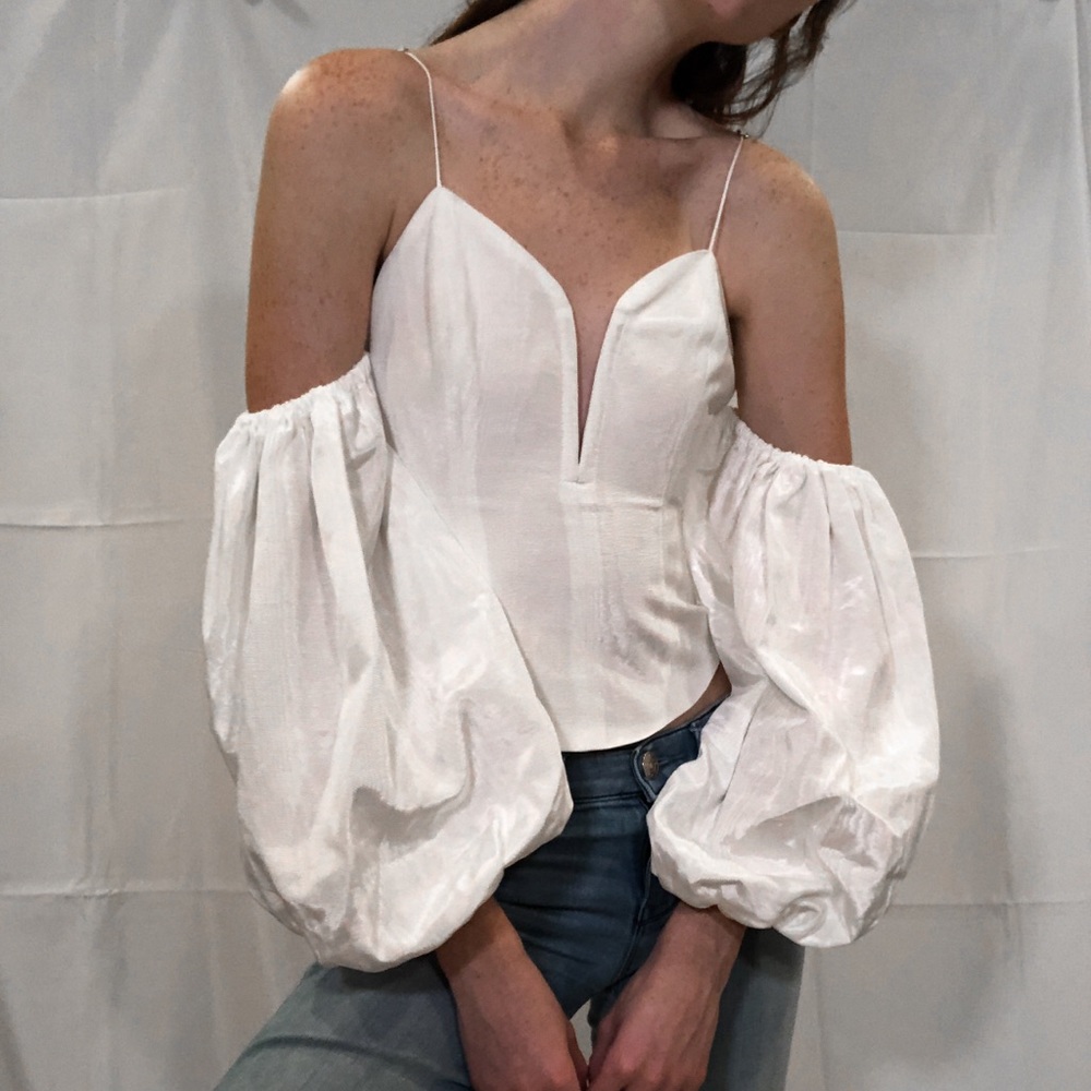 FL&L Celeste Moire Top
